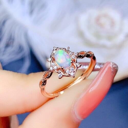 Sterling silver 925 Opal rings for women ring jewelry luxury ring party Rose Gold