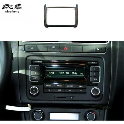 1PC for 2011-2013 Volkswagen VW POLO 6R 6C ABS Carbon Fiber Grain Central Control Panel Decoration Cover