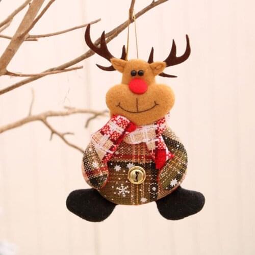1 Pcs Brown Christmas Tree Decorations Fabric Lattice Doll Pendant Christmas Products Cute Hot Sale New Style