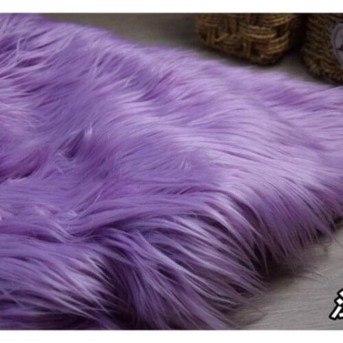 170*50cm 7cm Long Hair Pile Plush Purple Faux Fur Fabric For Winter Coat,Vest,Cosplay Stage Decor,Pillow
