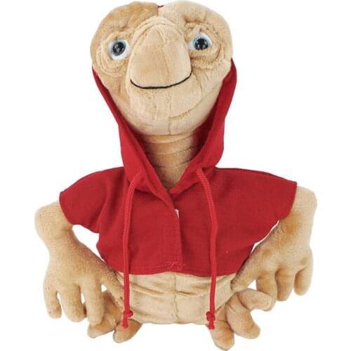 27cm ET Alien In Red Coat Kawaii Smile Extra Terrestrial Plush Peluche Cartoon Soft Stuffed Toy Doll Christmas Kids Gift