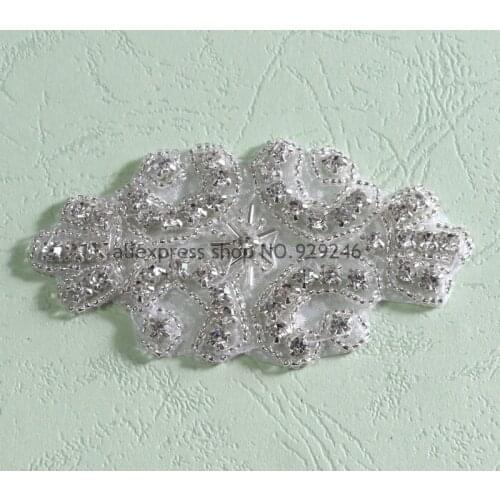 20pcs/lot wholesale strass clear crystal rhinestone applique beaded stone trimmings bridal wedding crystal garment accessory