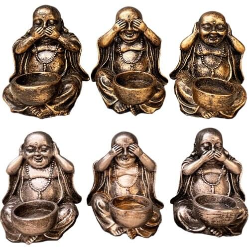 3pcs/set Buddha Candle Holder Zen Tea Light Candlestick Table Centerpiece Bathroom Living Room Decor