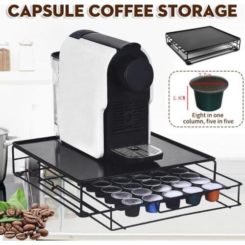 40 Pods Coffee Capsules Drawer Coffee Drawers Capsules Holder Storage Stand Coffee Machine Base Coffee Capsules Organizer Box