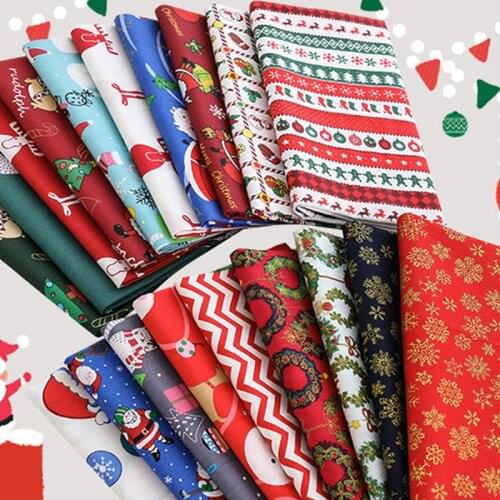 5 Pieces/Pack 25*25CM DIY Handmade Cotton Patchwork Cloth Multi Purpose Nordic Style Christmas Pattern Sewing Supplies