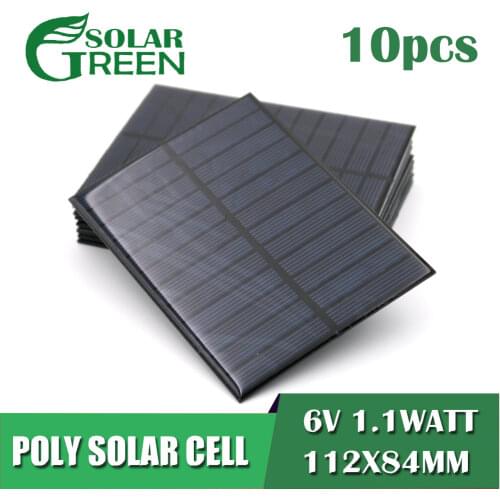 6V 183mA DIY Battery Power Charge Module Mini Solar Cell 1.1Watt 1.1W Solar Panel Standard Epoxy Polycrystalline Silicon toy