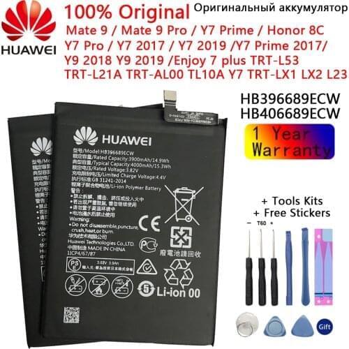 Original Replacement Phone Battery For Huawei Mate 9 Mate9 Pro Honor 8C Y9 2018 Version HB396689ECW Rechargeable Battery 4000mAh