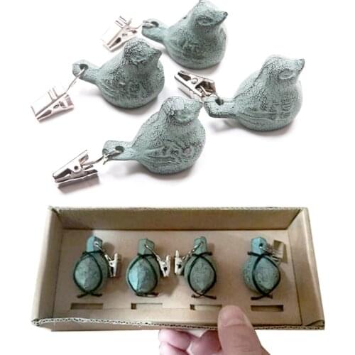 Cast Iron Tablecloth Clips Weights 4 Packs Beautiful Bird Design Pendants Clips