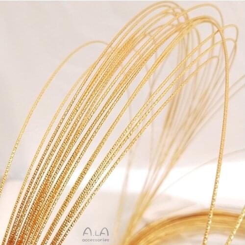 1 Meter/Set Color Retaining Batch Flower Line Copper Plating 18K Real Gold Moulding Line Copper Wire Twist Hard Wire Winding
