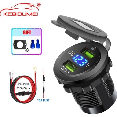 Dual QC3.0 Charger Socket Power Outlet Adapter 5V Waterproof Dual USB Ports Fast Charge for Smartphone Car Boat Marine 2020