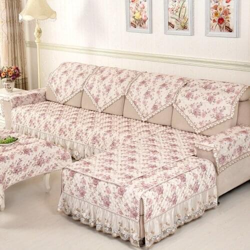 Purple European Style Garden Sofa Cover Reliefs Flower Sofa Towel Slipcover Non-slip Cushion Backrest Sofa Set For Living Room