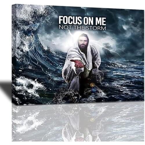 Christian Jesus Cross Canvas Wall Art Religious Faith Poster Motivational Inspirational Wall Decor Christ Bible for Church Home