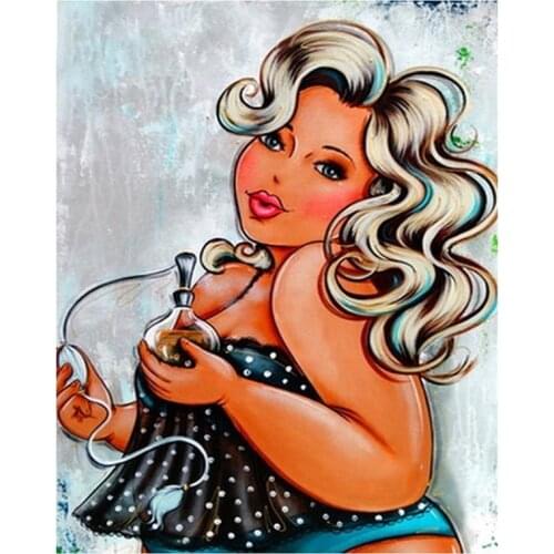 Full Square/Round Drill 5D DIY Diamond Painting "Fat Woman" 3D Rhinestone Embroidery Cross Stitch 3D Home Decor Gift