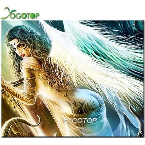 Round Square drill Diamond embroidery Angel wings 5D Diamond Painting Rhinestone DIY Mosaic Patterns Bead Cross Stitch YY2557