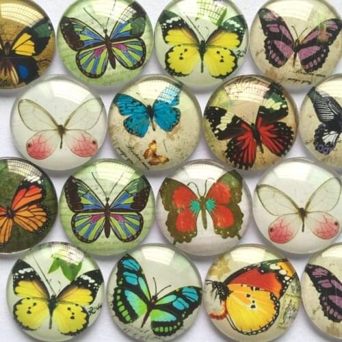 ZEROUP Round Glass Cabohcon 12mm 20mm Dome Cabochons Embellishment Base Supplies for Jewelry Clasps Craft BCH026