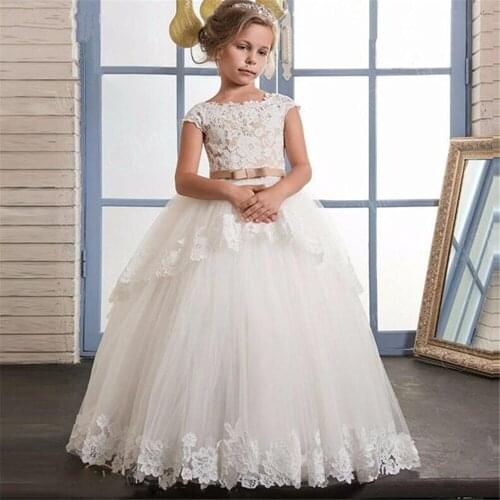 Lace Formal Tutu Princess Dress Flower Girls Children Clothing Kids Party For Girl Clothes