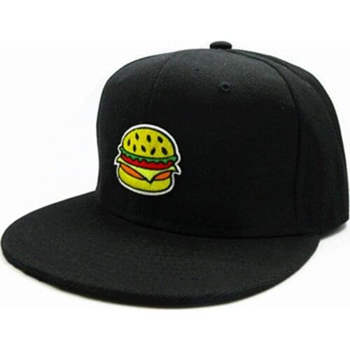 LDSLYJR Hamburger embroidery cotton Baseball Cap hip-hop cap Adjustable Snapback Hats for men and women 222