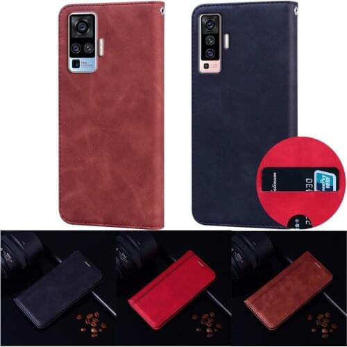 Magnetic Flip Case For Vivo X50 Lite Leather Cover Protective Luxury PU Phone Wallet Case Vivo X50 Pro Plus Protector Funda Bag