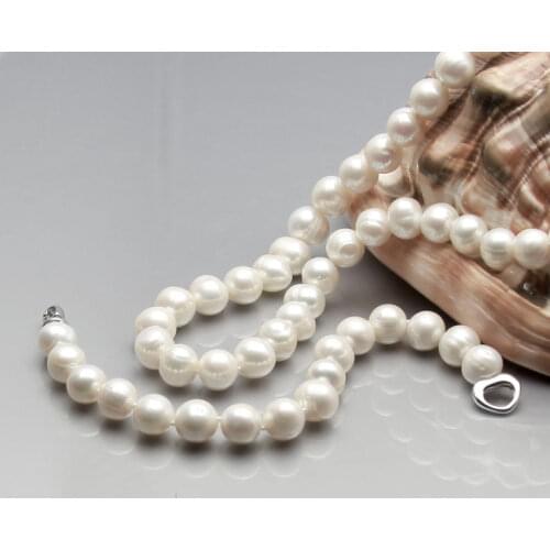 Sets 9-10mm beautiful white black fresh water pearl nekclace bracelet
