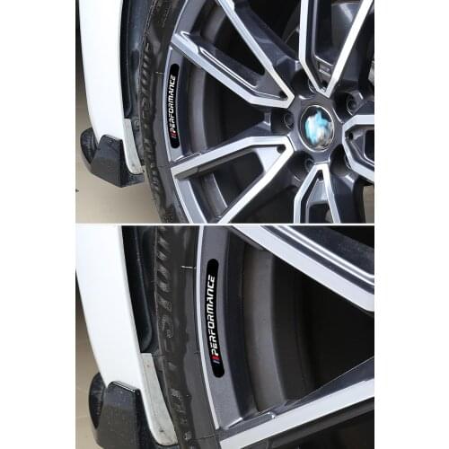 4x Power Performance M Car styling decal Wheel Sticker for E34 E36 E60 E90 E46 E39 E70 F10 F20 F30 X5 X6 X1 M3 M5 M6 E71 F02 F87