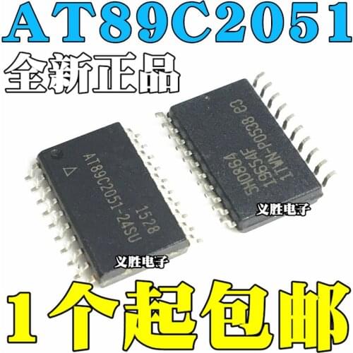 New and original SOP20 AT89C2051-24SU 8-bit microcontroller chip and MCU, MCU patches, 20 feet 51 single chip microcomputer