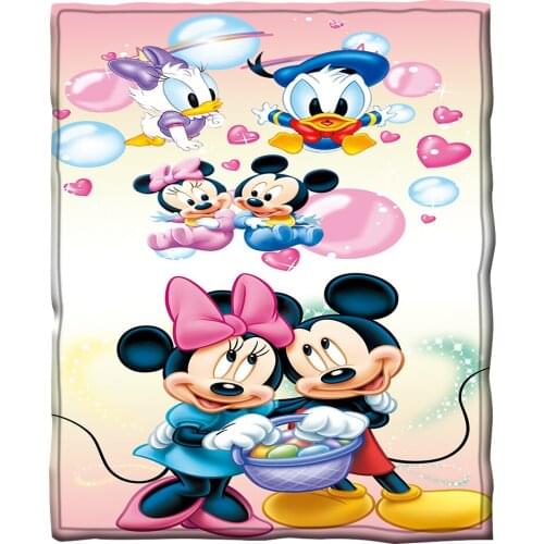 Disney Mickey Minnie Mouse Donald Duck Sherpa Blankets for Baby Kids Children Teens Body Cover Air Conditioning Nap Keep Warm