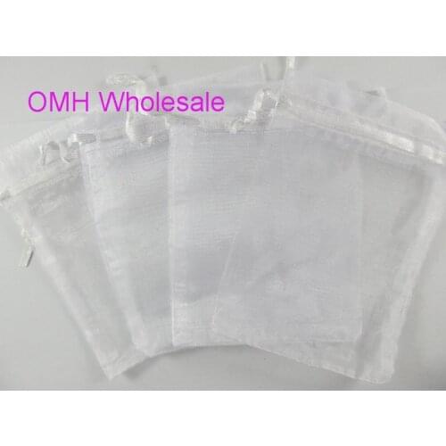 OMH wholesale 50pcs White Christmas Packaging bags jewelry voile gift bag BZ08-1