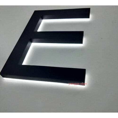 Customized company led illuminated open sign stainless steel back lit 3d led signage