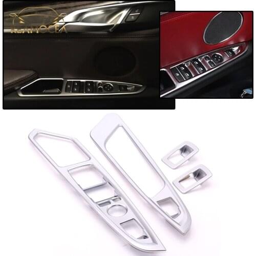 Reamocea 4x Car Door Window Armrest Lift Button Switch Panel Frame Trim Cover Styling Fit for BMW X5 X6 2014 2015 2016 2017 2018