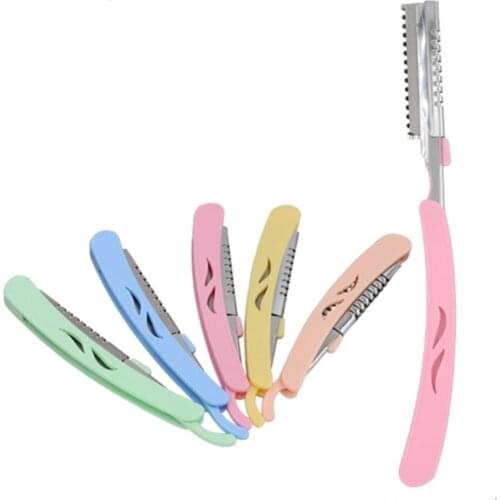 Portable Stainless Steel Manual Razor Household sharp Blade Shave Eyebrow Lip Razor Trimmer Cosmetic Cutting Makeup Tool