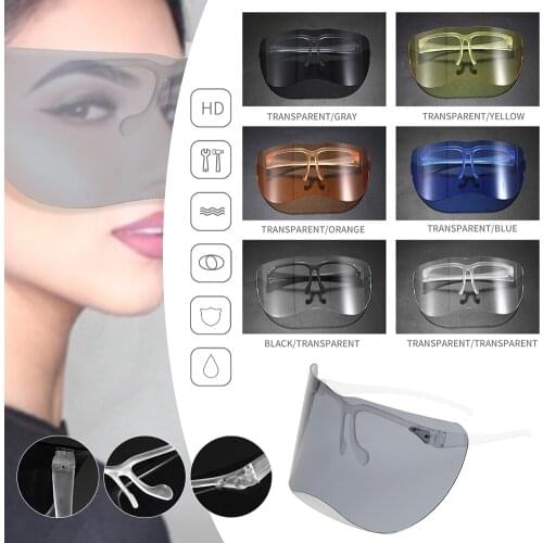 1Pcs Clear Half Face Shield Unisex Oversize Shield Visor Sunglasses Plastic UV400 Lightweight Sun Glasses for Men and Women