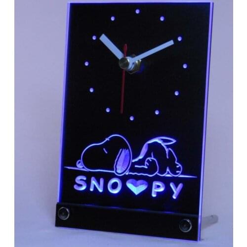 Tnc0221 Dog Cartoon Table Desk 3D LED Clock