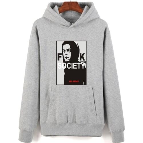 Popular Mr Robot Hoodies Fashion Retro Letter Print Hoodies Men Women Hoodies Harajuku Trend Sweatshirts Autumn Male Pullovers