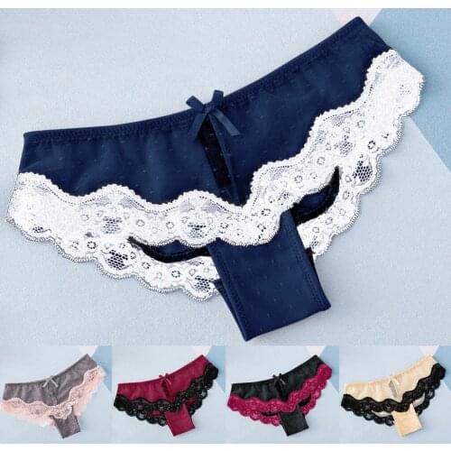 2021 Sexy Lace Briefs Cotton Low Waist Cute Women Panties Fashion Underpants Tempting Pretty Womens Underwear Hipster Lingerie