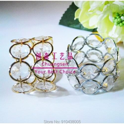 Creative personality metal napkin ring table centerpiece glass crystal napkin hotel buckle wedding napkin ring party decoration