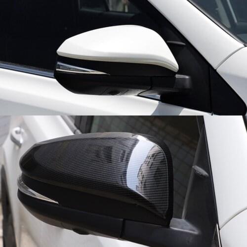 Carbon fiber chrome Side Mirror Cover Parts Black Mirror Trim For Toyota Fortuner hilux Sw4 revo rocco 2016 2017 2018 2019 2020
