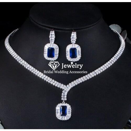 CC Women Jewelry Set Necklace Drop Earring 2pcs Wedding Accessories for Bridal Elegant Bijoux Fine Jewellry High Quality T0188