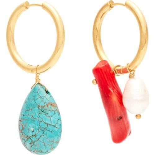Pendientes mujer moda brincos 2020 boho pendientes mujer shell drop earring pearl hoop statement earrings drop earrings jewelry