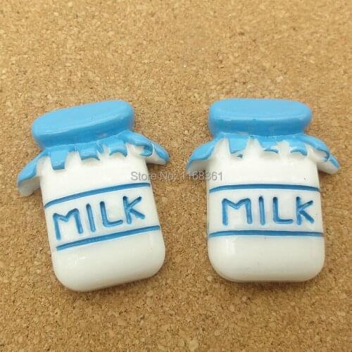 1pcs/lot Flat back resin simulation food blue milk drink cup 27mm Cabochons Scrapbook for DIY phone case decoration C403-3