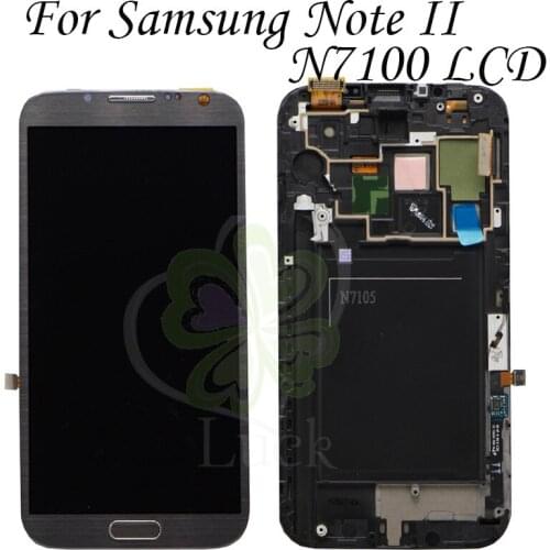 100% Tested LCD For Samsung Galaxy Note 2 Note2 N7100 N7105 N7100D n7108 T889 lcd Display Touch Screen Digitizer Assembly
