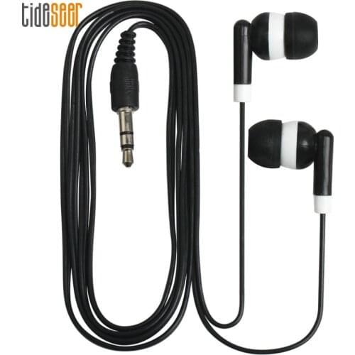 300pcs Colorful 3.5mm In-Ear Cheapest Earphone Disposable Earbuds for Bus or Train or Plane or Museum For School Company Gift