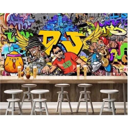 Custom photo 3d room wallpaper picture Cartoon alphabet doodle bar home decoration 3d wall murals wallpaper for walls 3 d