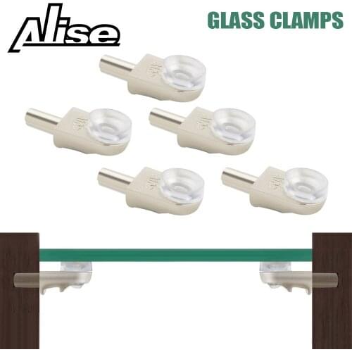 5pcs Glass Shelf Holder Glass Clamps Shelf Furniture Cabinet Glass Shelves Support Bracket Fit 3-9mm Glass Shelf Bracket