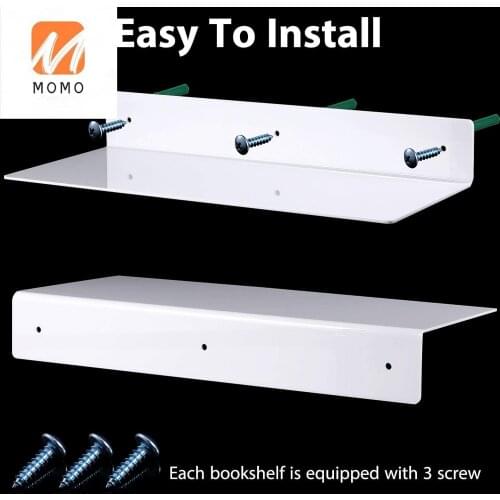 8 Pieces 14 Inch Acrylic Floating Shelf Wall Mounted Display Organizer Ledge Book Shelf for Living Room Office Bedroom Bedroom