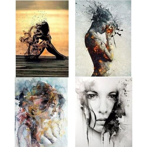 Diamond Mosaic Sale Portrait Picture Of Rhinestones 5d Diamond Painting Full Drill ROUND Square Girl Diamond Embroidery Sale