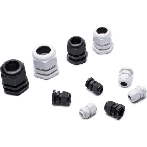 Free shipping 5PCS PG7 PG9 PG11 PG13.5 PG16 Black Plastic Waterproof