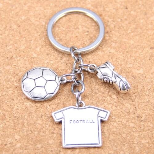 20pcs DIY Keychain 3D football soccer player sporter clothes shoes Pendants Men Jewelry Car Key Chain Souvenir For Gift