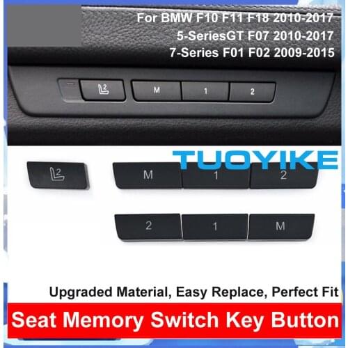 Black ABS Car Interior Inner Seat Chair Memory Switch Key Button Cover Sequin Trim For BMW F10 F11 F18 F07 F01 F02 520 525 730