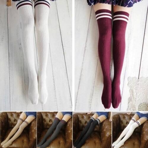 Autumn Winter Hot Sale UK Mini Women Girls Opaque Knitted Thick Over The Knee Long Winter Warm Cute Stockings Leggings