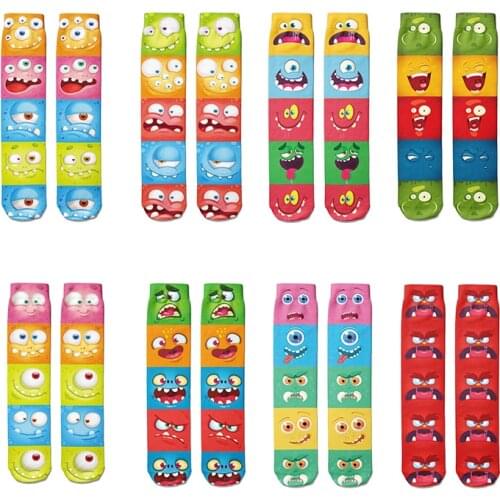 Rainbow Color Cotton Socks Tube Socks Compression Socks Fashion Blended Cotton Winter Warmth Funny Female Socks Quality Unisex